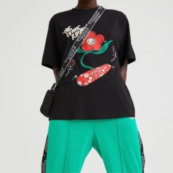 NO FEAR x HM Women's The Skate Kitchen Tee Limited Crew Neck Black NWT Size M - Picture 2 of 16